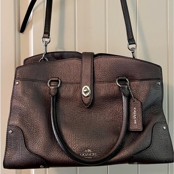 COACH SATCHEL, GRAY WITH SILVER HARDWARE - Picture 1 of 5
